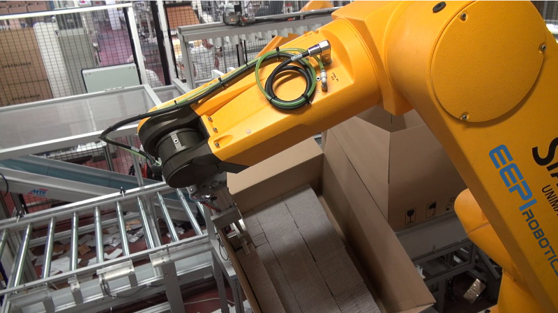 Packaging industry - Robotic installation boxing cushion pads